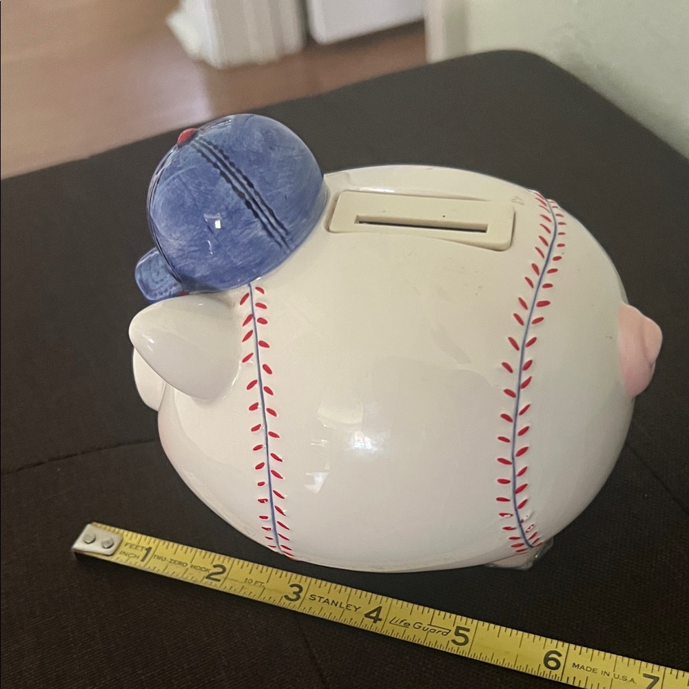 # 1006**Baseball Piggy Bank with Blue Cap - Picture 8 of 13